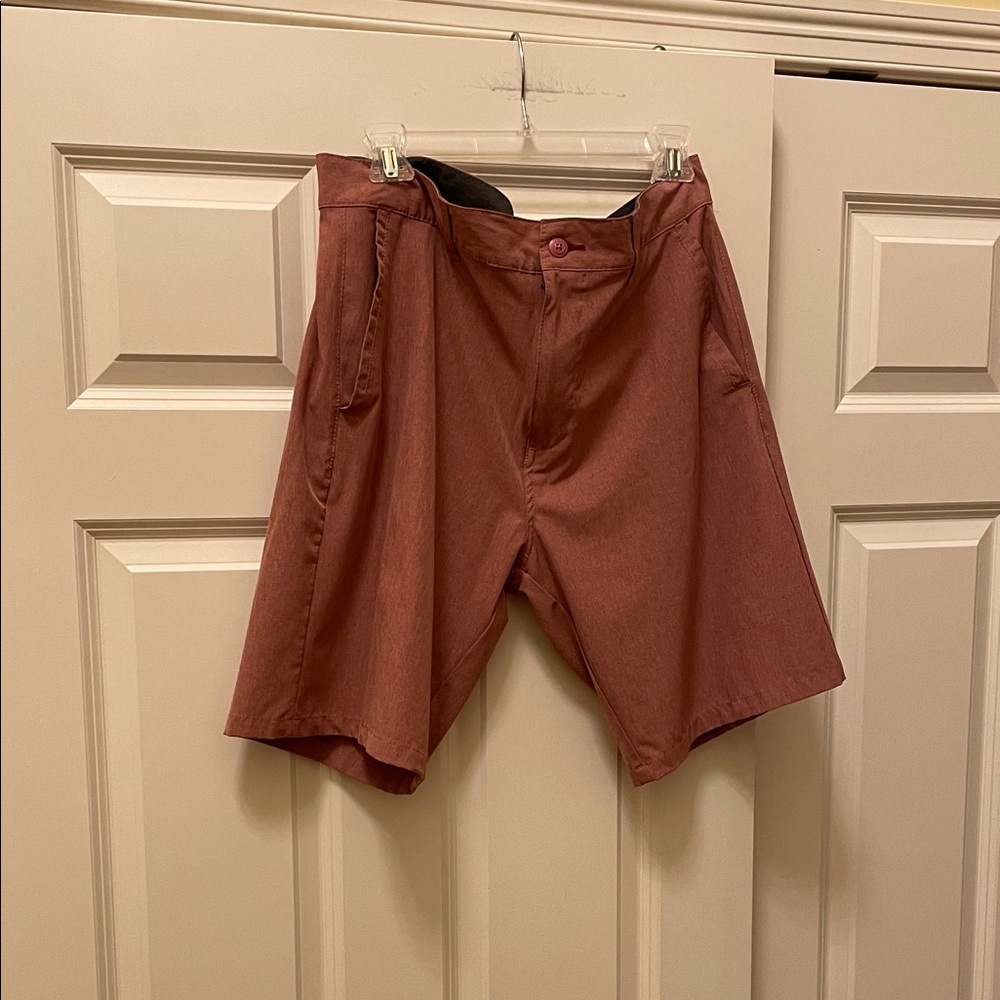 Burnside Men's Brick Red Flat Front Shorts